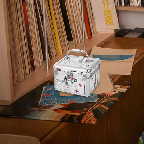 Boîte de rangement pour CD en aluminium 2 couches avec poignée - 6