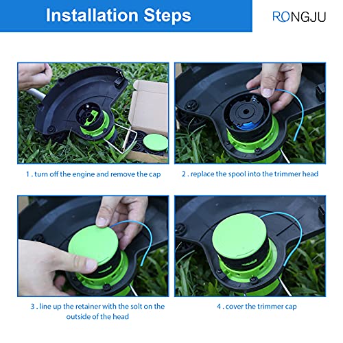 image for RONGJU 6 Pack Weed Eater Spool for Greenworks 21332 21342 24V 40V 80V 