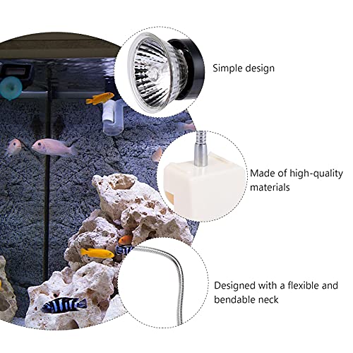 1 Set Pet Verwarming Bulb Holder met 50W Gloeilamp Zwanenhals Clip On Reptile Lamp - Afbeelding 7