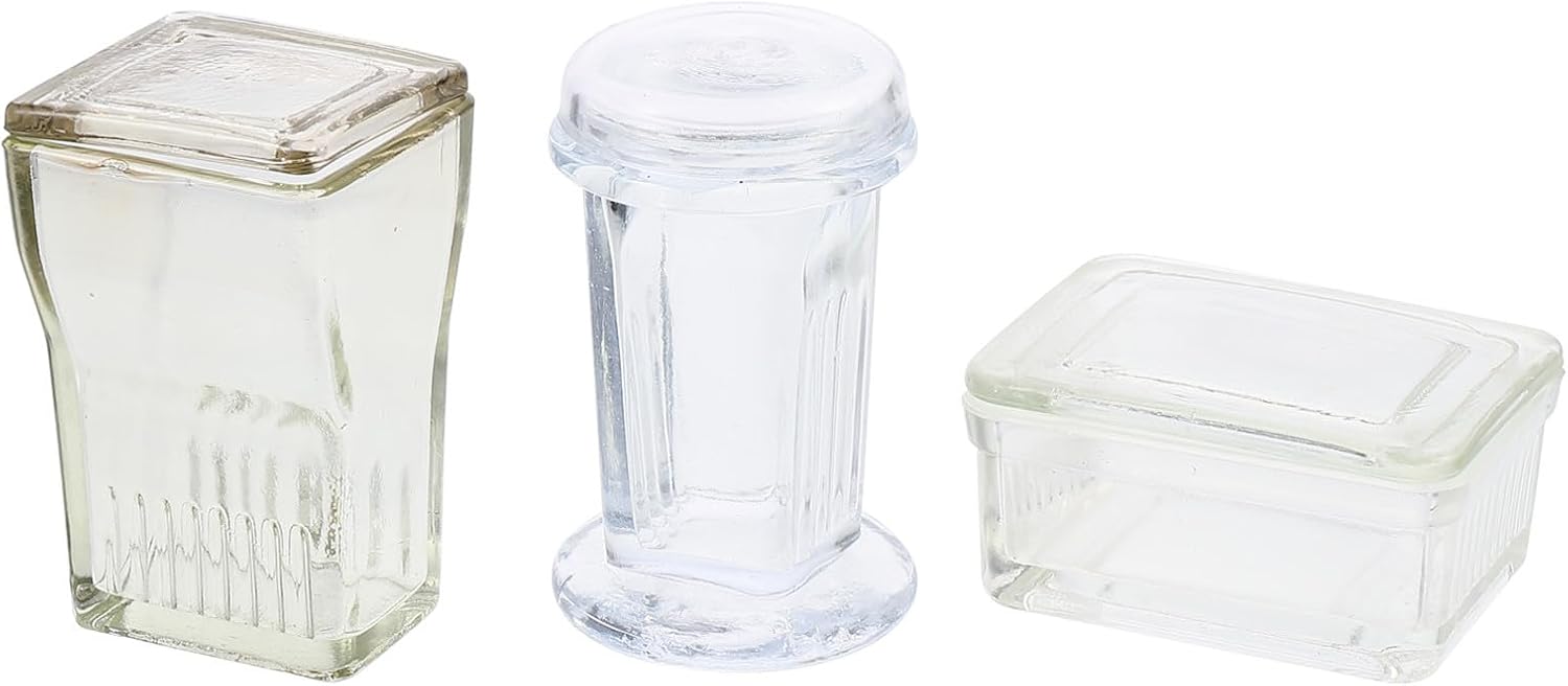 3 Sets Laboratory Glass Staining Jars round Lids, Reusable Glass Staining Tanks with Strong Acid Resistance for Research Institutes and Colleges