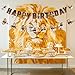 Lion Happy Birthday Banner Lion Party Decorations Realistic Lion Garland Animal Banner for Boys Jungle Safari Theme Birthday Party Supplies