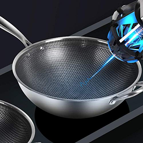 Wok de acero inoxidable 304 sin humo antiadherente miniatura 4
