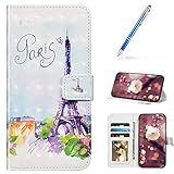 URFEDA Kompatibel mit Samsung Galaxy A71 Handyhülle Handytasche 3D Bunt Bling Glitzer Glänzend Muster Leder Hülle Klapphülle Brieftasche Schutzhülle Bookstyle Tasche Case Flip Cover,Herz Turm