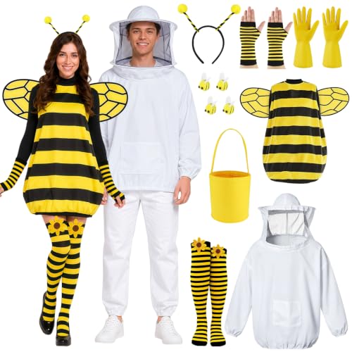 Halloween Couples Costumes Bee Costume Beekeeper Suit Funny Adult Set
