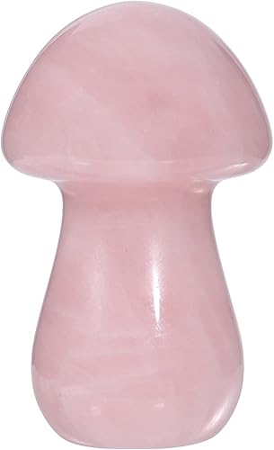 Miniatura 8 de Nupuyai Paquete de 2 mini figuras de cristal talladas de hongos de bolsillo para relajación de ansiedad, escultura de hongo pulido para jardín y