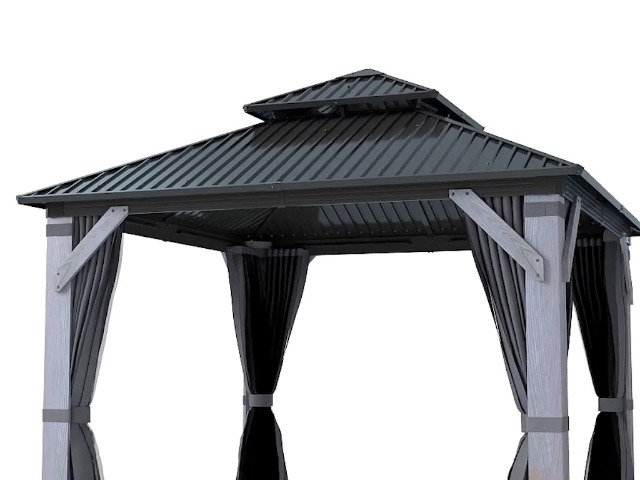 Amazon.com : Howsvn 8.5x8.5FT Hardtop Wood Gazebo, Outdoor Gazebo