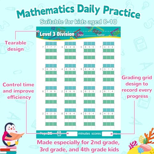 Cahier de travail de multiplication et division pour accompagner les progrès de votre enfant - 3
