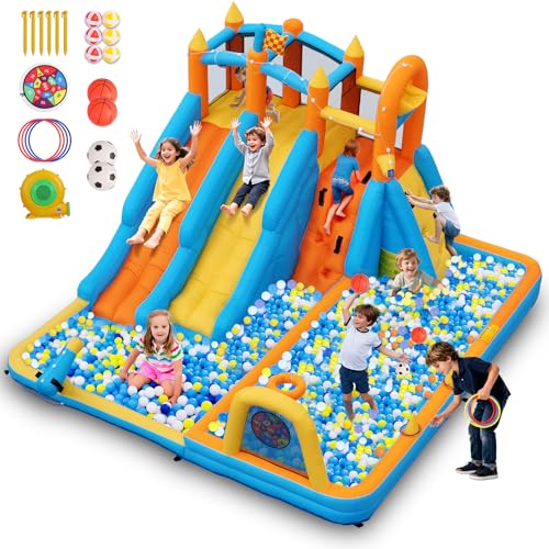 AONESY Inflatable Water Slide, 9 in 1 Bounce House...