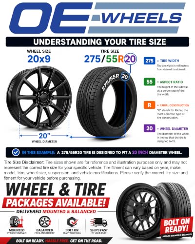 OE Wheels LLC SET-DG23-20090-5115-18B1 Wheel