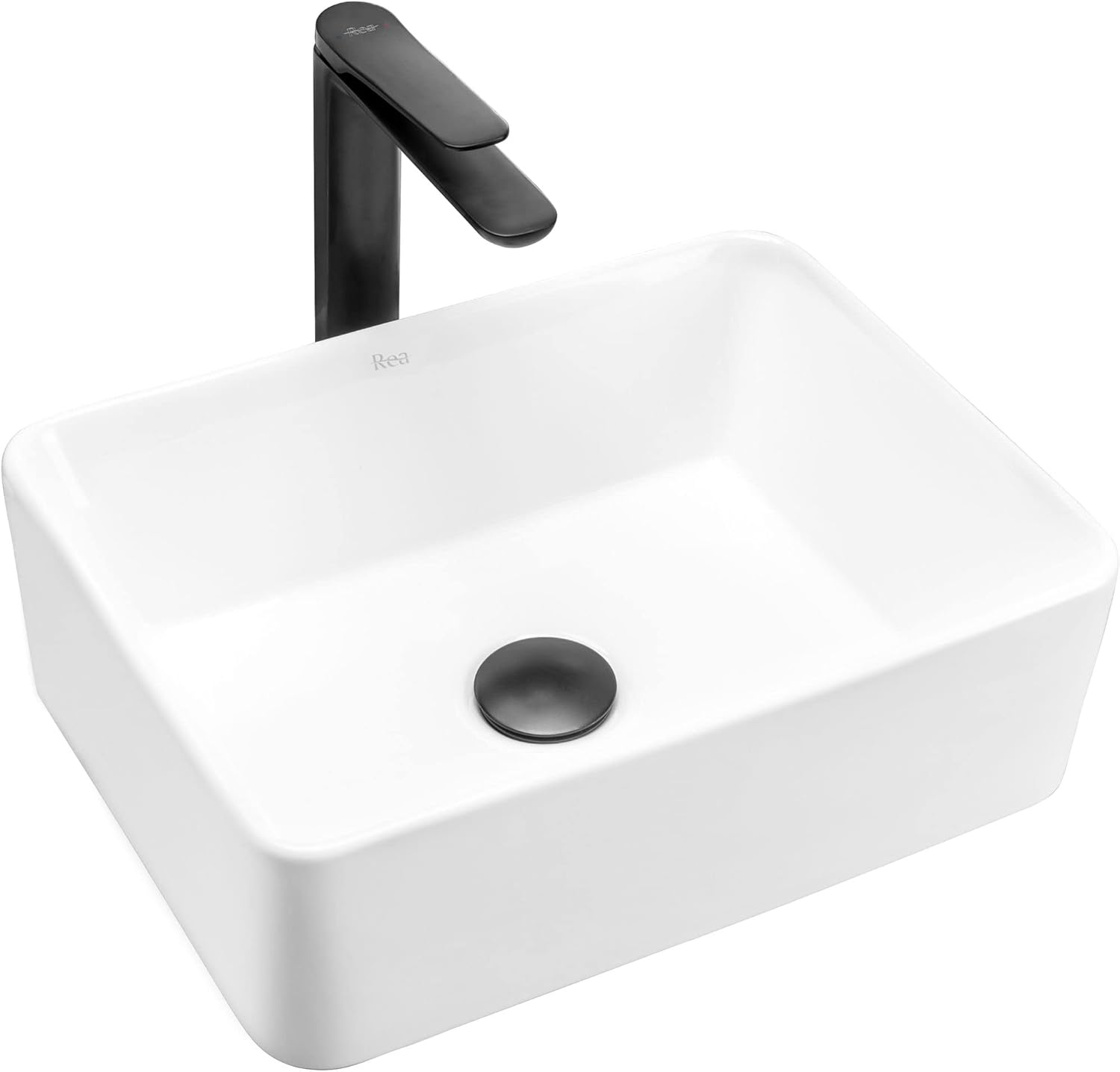 VBChome Lavabo de encimera para baño de invitados, pequeño, de cerámica, rectangular, 41 x 31 cm