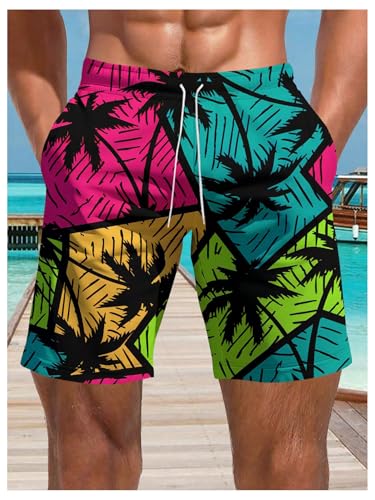 SOLY HUX Men's Hawaiian Beach Shorts Boho Printed Summer Vacation Swim Trunks Beachwear3