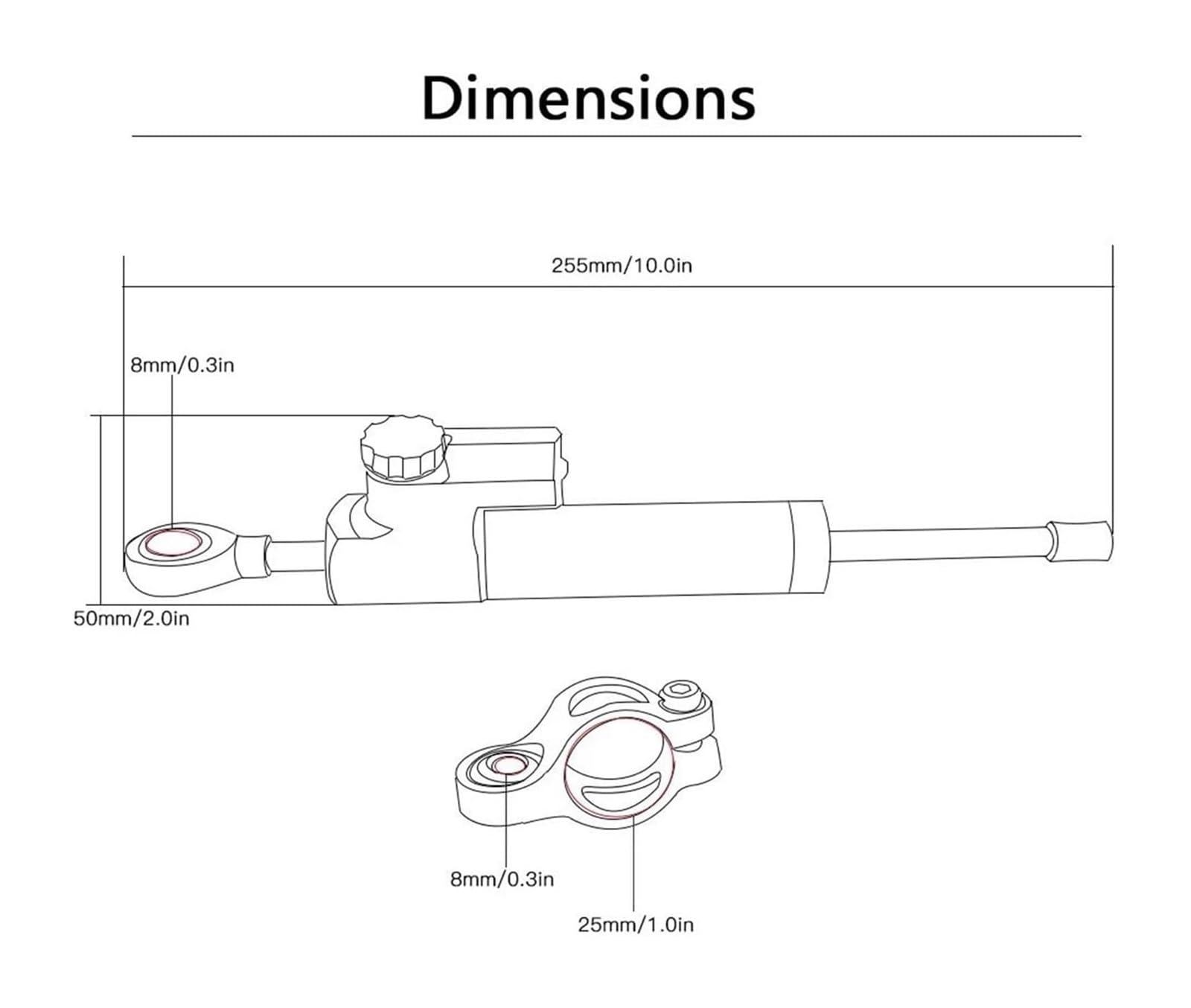 Direction De Moto pour MT03 MT-03 MT 03 2005-2024 Contrôle De Stabilisation Direction Sécurité CNC Stabilisateur D'amortisseur Moto Réglable D'amortisseur De Direction