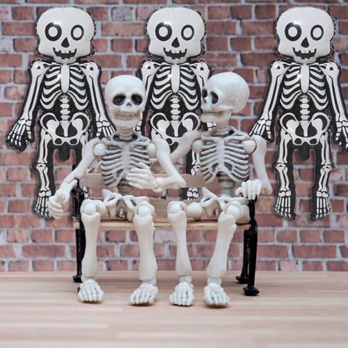 Shilunidp H09S9W9-240826 Skeleton Man Balloon Halloween Balloons Skeleton Balloons For Halloween Themed Party Supplies Birthday Party Decorations Halloween Party Decorations Balloons Party Sets-3Pcs thumb #1