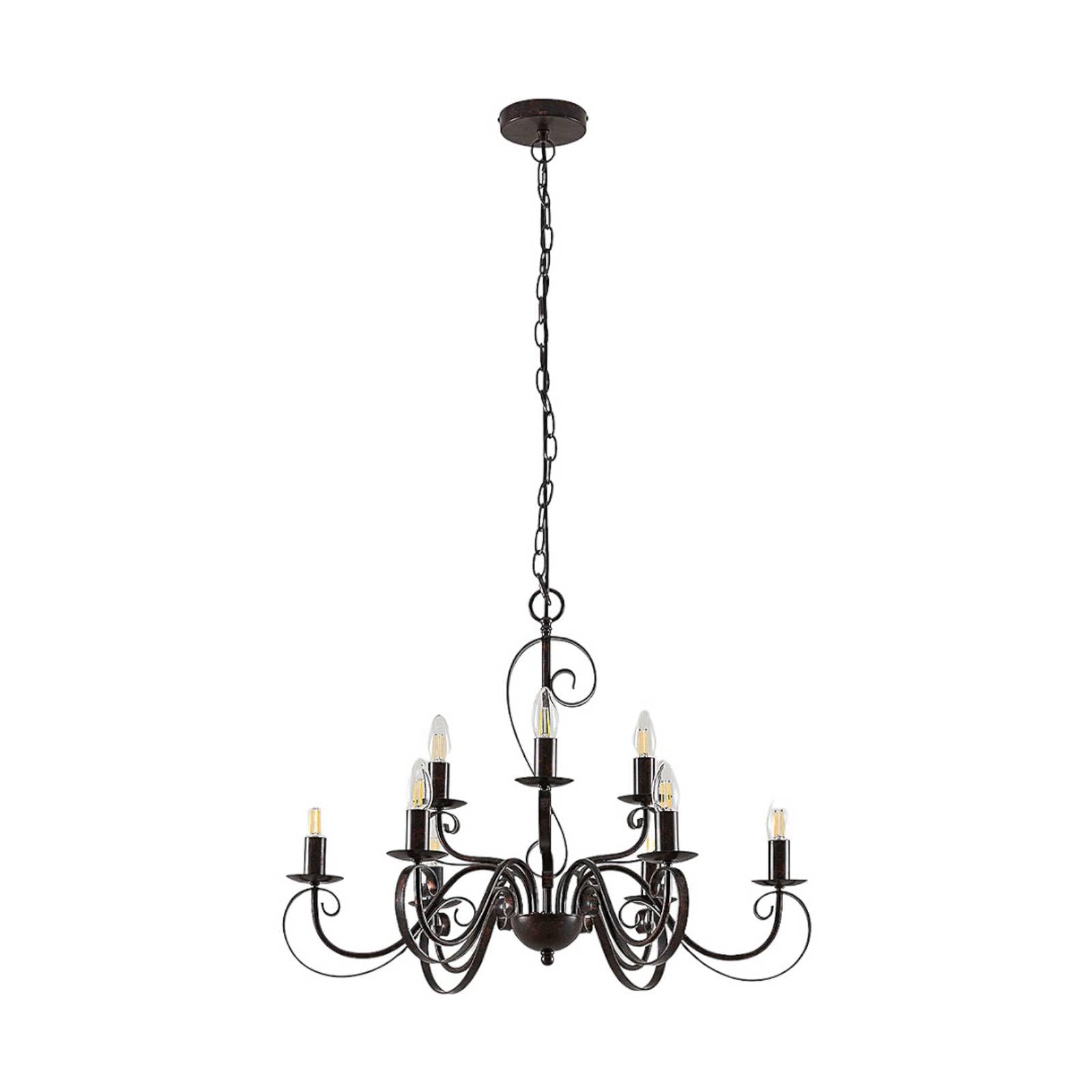 Lampenwelt Rust Brown Ceiling Light 'Caleb' Dimmable) In Brown Made Of Metal For E.g. Hallway (9 Light Sources, E14) From Lindby | Chandeliers, Lighting, Lamp, Pendant Light, Hanging Lamp, Lamp, Ceiling Lamp