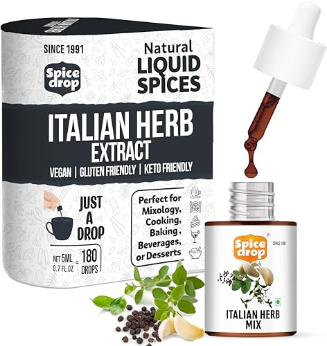 Image of Spice Drop Italian Seasoning Extract | 100% Natural | Pasta, Pizza, Spaghetti, Gourmet Dishes | 5ml (180 drops) | Herb Extract | Vegan | Keto & Paleo Friendly | Squeeze, Drop And Stir