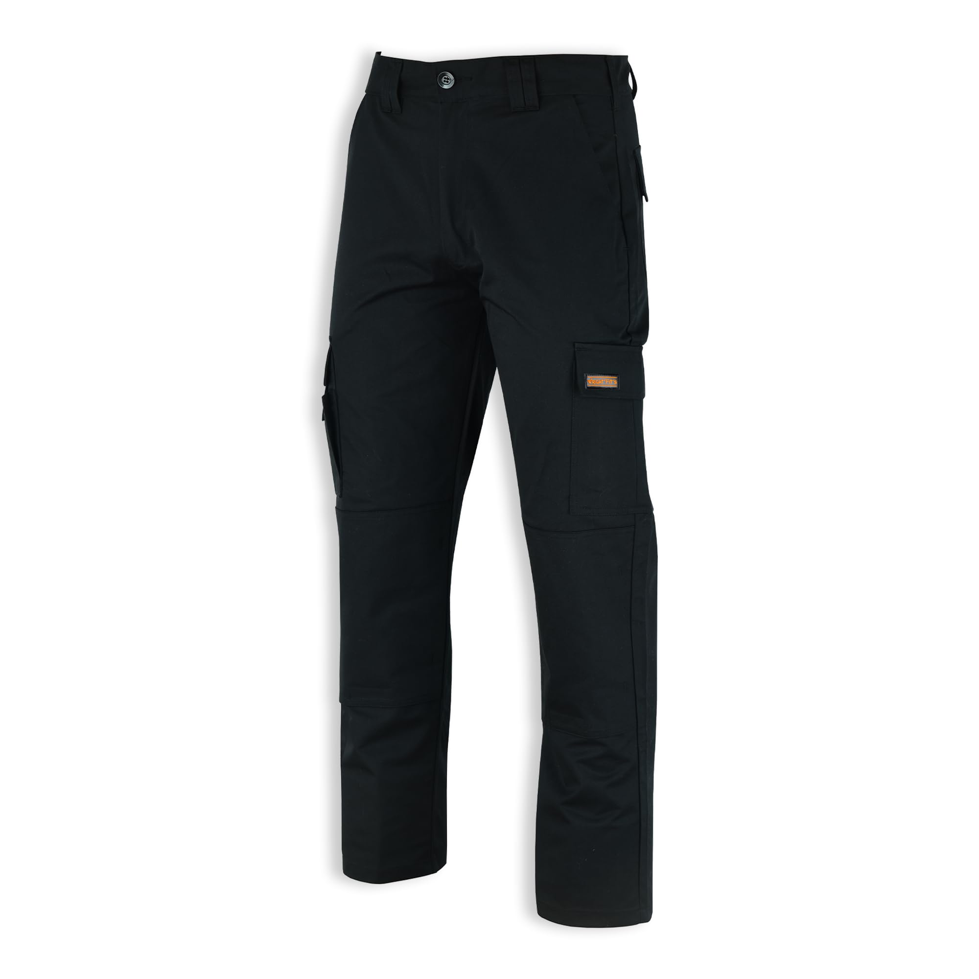 Wrightfits Men's Black Work Trousers - Falcon Heavy Duty Safety Cargo Pants With Knee Pad Pockets - Triple Stitched Durable Workwear - (,34/29)
