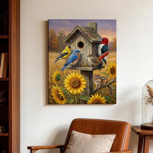 Lienzo de girasol para paredes vacías y oscuras: decoración realista de 16x20" 3