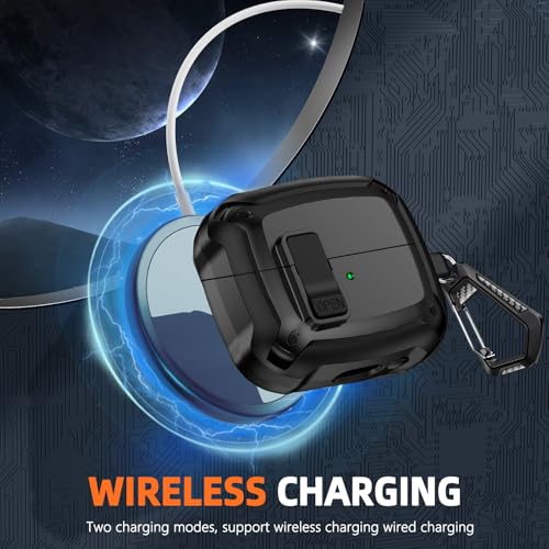 Polislime Compatible with Samsung Galaxy Buds 3 Pro Case(2024) / Buds3 FE (2025) / Buds 3 Case (2024) with Secure Lock Clip & Cleaning kit -Black by Polislime - Image 6