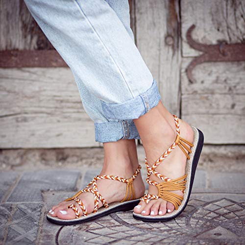 image for Plaka Palm Leaf Flat Summer Sandals for Women | Perfect for the Beach 