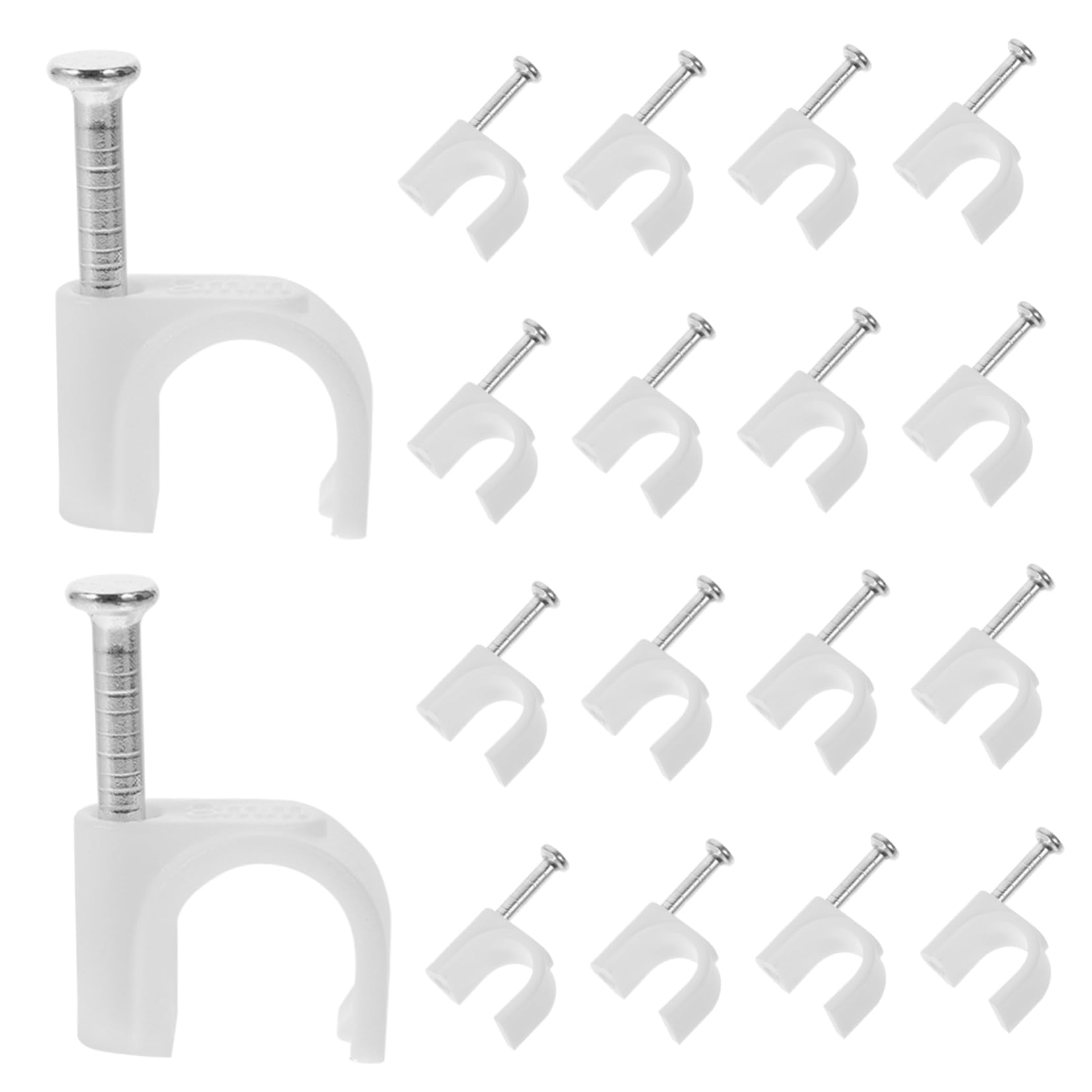 HOMSFOU 1500pièces Clips De Câbles Muraux Clips Éthernet Supports De Fil Installation Facile Avec Clous Organisation De Câbles Pour Bureau Et Maison