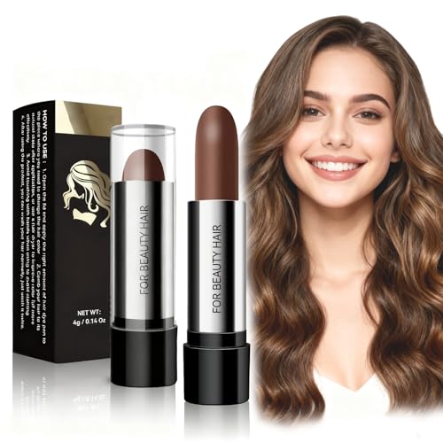 Virecose Lápiz de Color de Cabello, Café Retoque Instantáneo en Barra, Tinte Temporal de Pelo en Barra, Cubrepelo Blanco Impermeable DIY Maquillaje en Barra