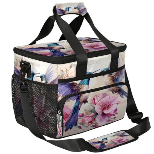 Bird Insulated Picnic Backpack Lunch Box for Women Men Picnic Basket Tote Lunch Bag Picnic Bag Portable Lunch Bags for Picnic, Beach, Work, Trip,Office, Camp Hummingbirds