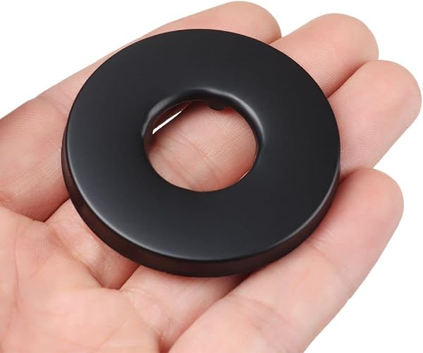 Lot de 2 rosace robinet carré noir de Ø 25 mm (3/4") - rosace mitigeur douche,rosace plate robinet,rosace cache tuyau en acier inoxydable (noir, 60 x 20, carré) - 3