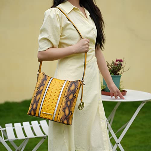 MKF Collection Shoulder Bag for Women, Faux Crocodile & Snake Embossed Fashion Purse Crossbody Handbag2