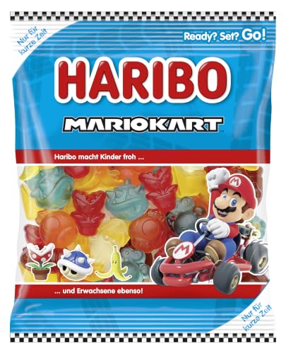 Haribo Mario Kart, Caramella Gommosa Edizione Limitata, Gusto Frutta, 160gr | Ideale come regalo
