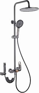 Shower System 10 Inches Wall Mounted Faucet Set with Tub Spout Rain Combo 4 Functions and Trim Kit with Head, 3 Modes Handheld, Bidet Spray,Gun gra(Gun Gray)