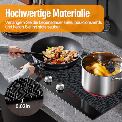 Horolas Silikon Induktionskochfeld Schutzmatte, 52 * 78 cm Große Induktion Schutzmatte, Rutschfeste Induktionsmatte, Kochfeld-Kratzschutz für Induktionsherd