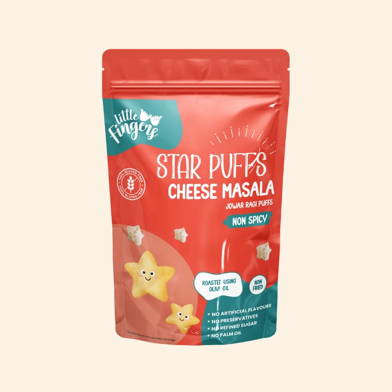 Image of Little Fingers Millet Based Healthy Gluten Free High In Fiber Assorted Snack Combo | Non-Spicy | No Maida | Baked Not Fried | Healthy Munching Option - Barnyard Millet Crunch Puffs & Millet Star Puffs