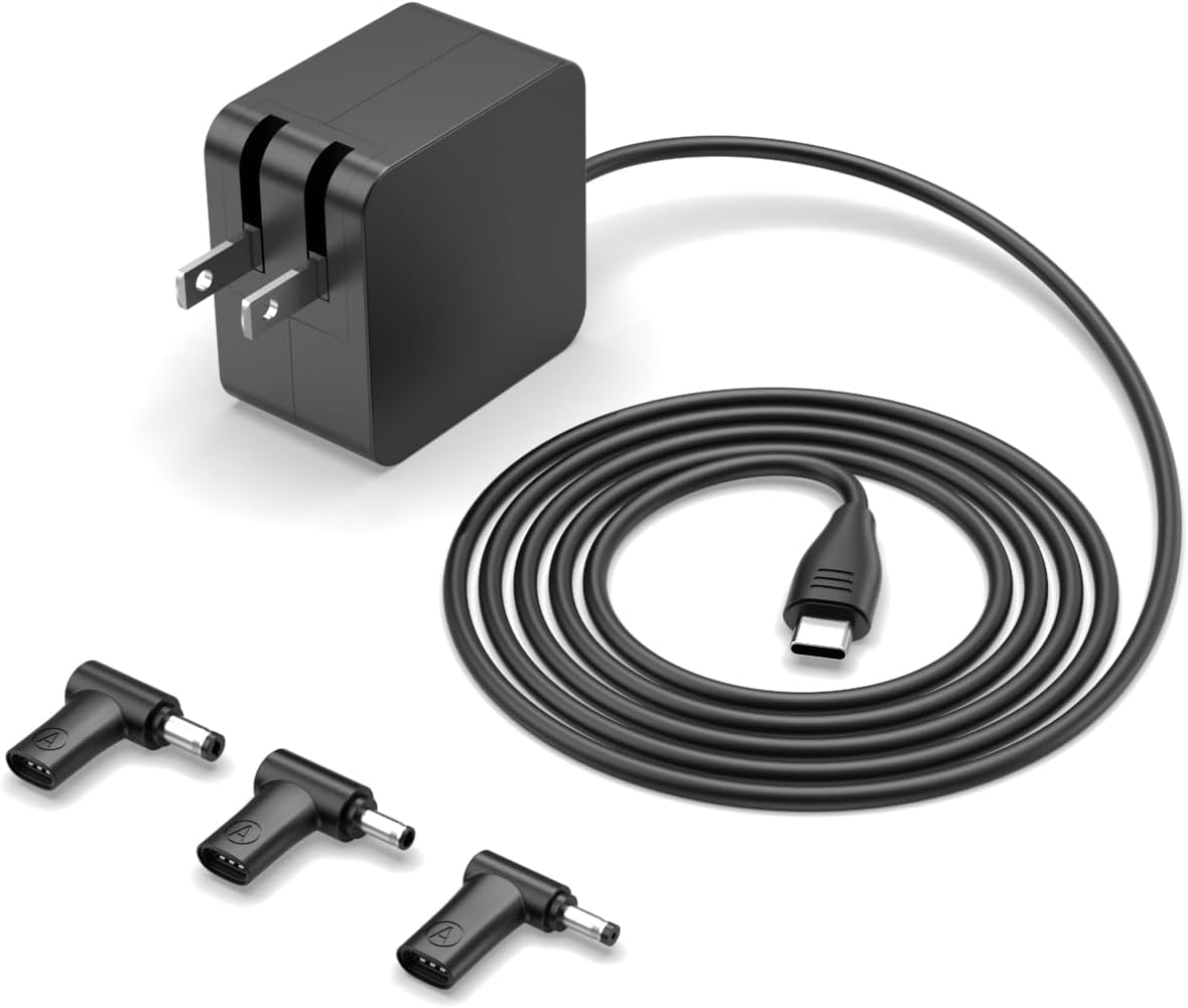 Cargador de 65 W y 45 W apto para Asus Vivobook, Zenbook 14, Chromebook Flip | Certificado por UL Safety - Conector 4.0*1.35/5.5*2.5/4.5*3.0/USB-C apto para Vivobook 15 17 14 16 S15 S14, ExpertBook B5