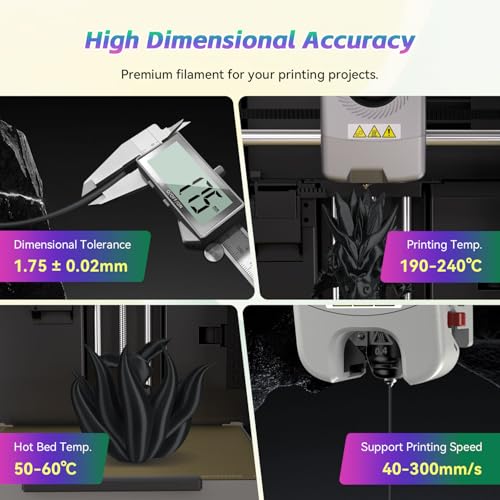 Image of FLASHFORGE Silk+ PLA Filament 1.75mm Black, Silky Texture 3D Printing Filament, Enhanced Layer Adhesion with Stunning Surface Finish; Chrome-Like Brilliance and Silk-Smooth Perfection