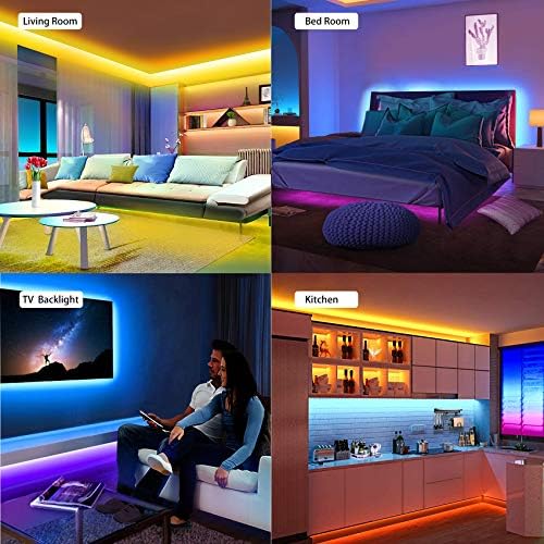 ROMALL LED Strip Lights 5m Alexa, 5M LED Lights with Remote Music Sync,RGB Colour Changing LED Lights for Bedroom,Living Room, TV, Kitchen, DIY Christmas Decoration (16.4ft)