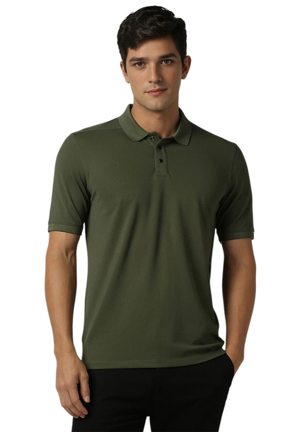 peter england Men's Cotton Blend Premium Solid Stretchable T-Shirt-picture-51
