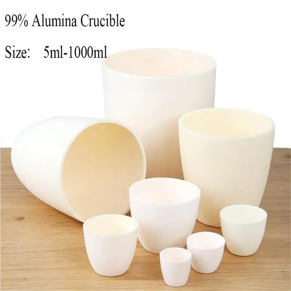 Crisol de alúmina, Crisol de alúmina alta densidad, 5-1000 ml, for uso industrial y laboratorio(1000ml)