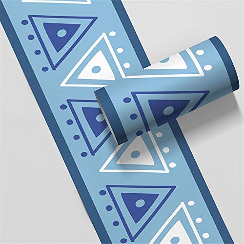 Bordes de papel tapiz autoadhesivos Blue Triangle con diseño multicolor 2