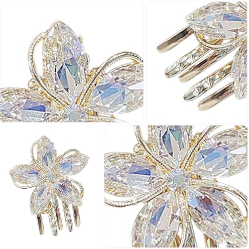 FRCOLOR Pinza Flor Mini 3 Piezas Clip Pequeño con Diseño de Flor de Cristal para Mujer miniatura 3
