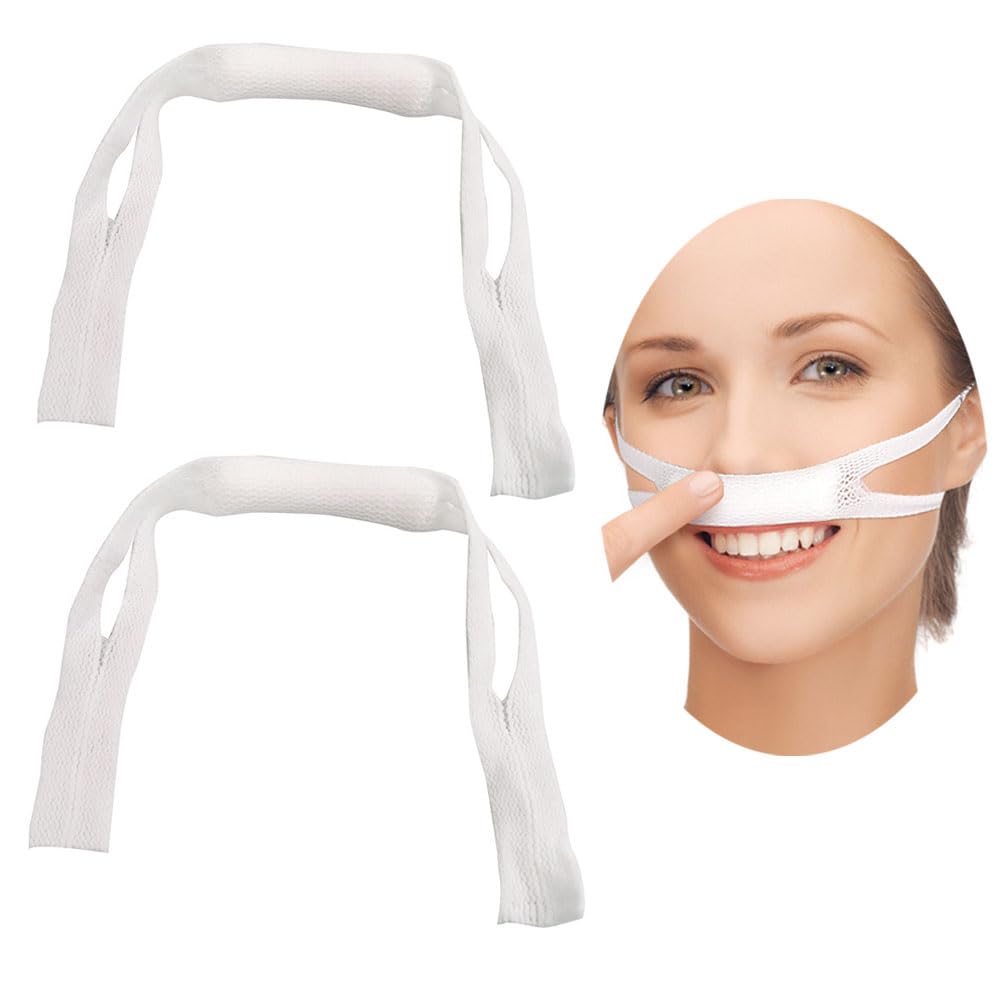 2 Pack Nasal Bandage Dressing Holder Elastic Nose Bandages Stretchy External Mesh Pads Straps Slings Drip Absorption Pillows for Recovery