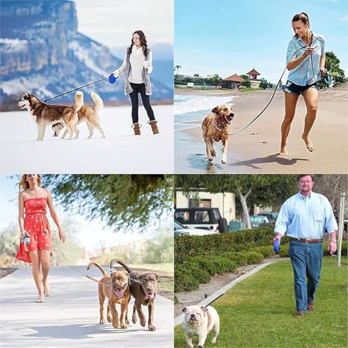 Hundeleine,5 m Einziehbar Hundeleine,Hundeleine Ausziehbar mit Anti-Rutsch Griff,Hundeleine Gurt Rollleine für Training und Spaziergänge für Kleine und Mittelgroße Hunde bis 15kg (Blau)