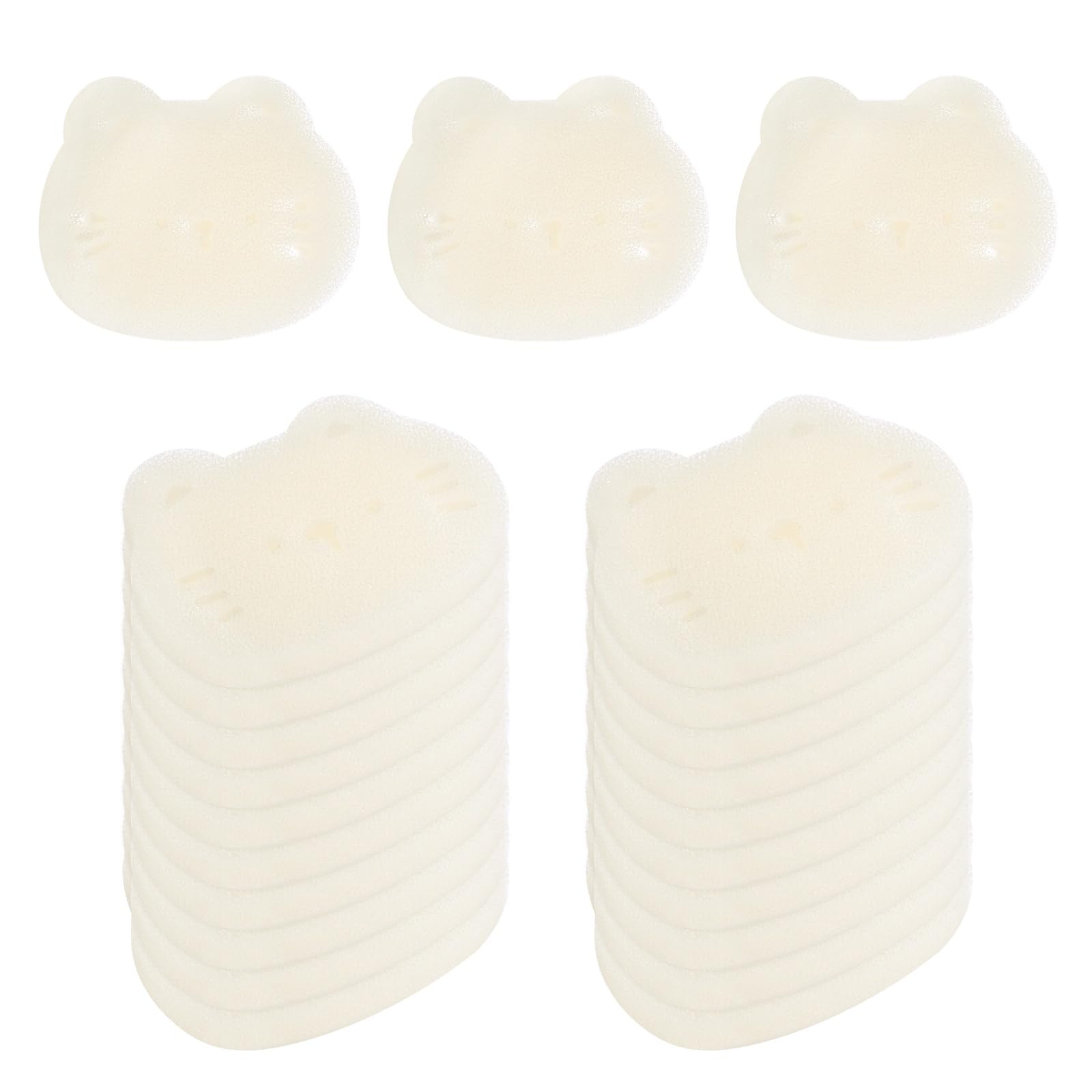 M METERXITY 40-Pack Hot Tub Scum Absorber, 9x12 Cm/3.5x4.7 Inch Sponge Kitten Pattern Scum Balls for Spa, Bathtub and Swimming Pool to Soak Up Oils Bathtub Accessories [White]