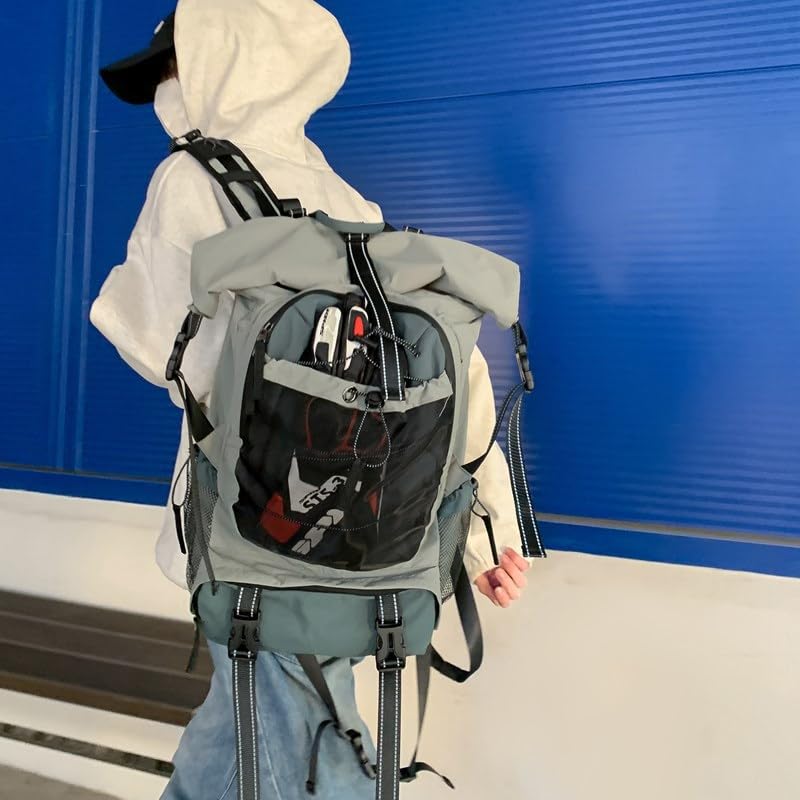 Outdoor sports hiking backpack, large capacity, ultra-light, unisex (black)2