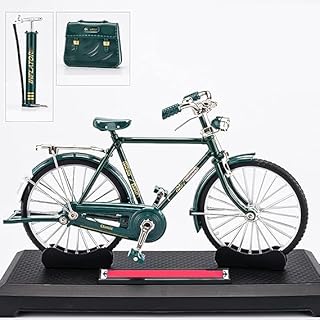 DIY Bicycle Model Scale, 2024 New DIY Retro Bicycle Model Ornament for Kids, 1:10 Simulation Mini Bicycle Model Scale DIY Kit, Mini Bike Decoration Finger Bikes Models (Finished-Green)