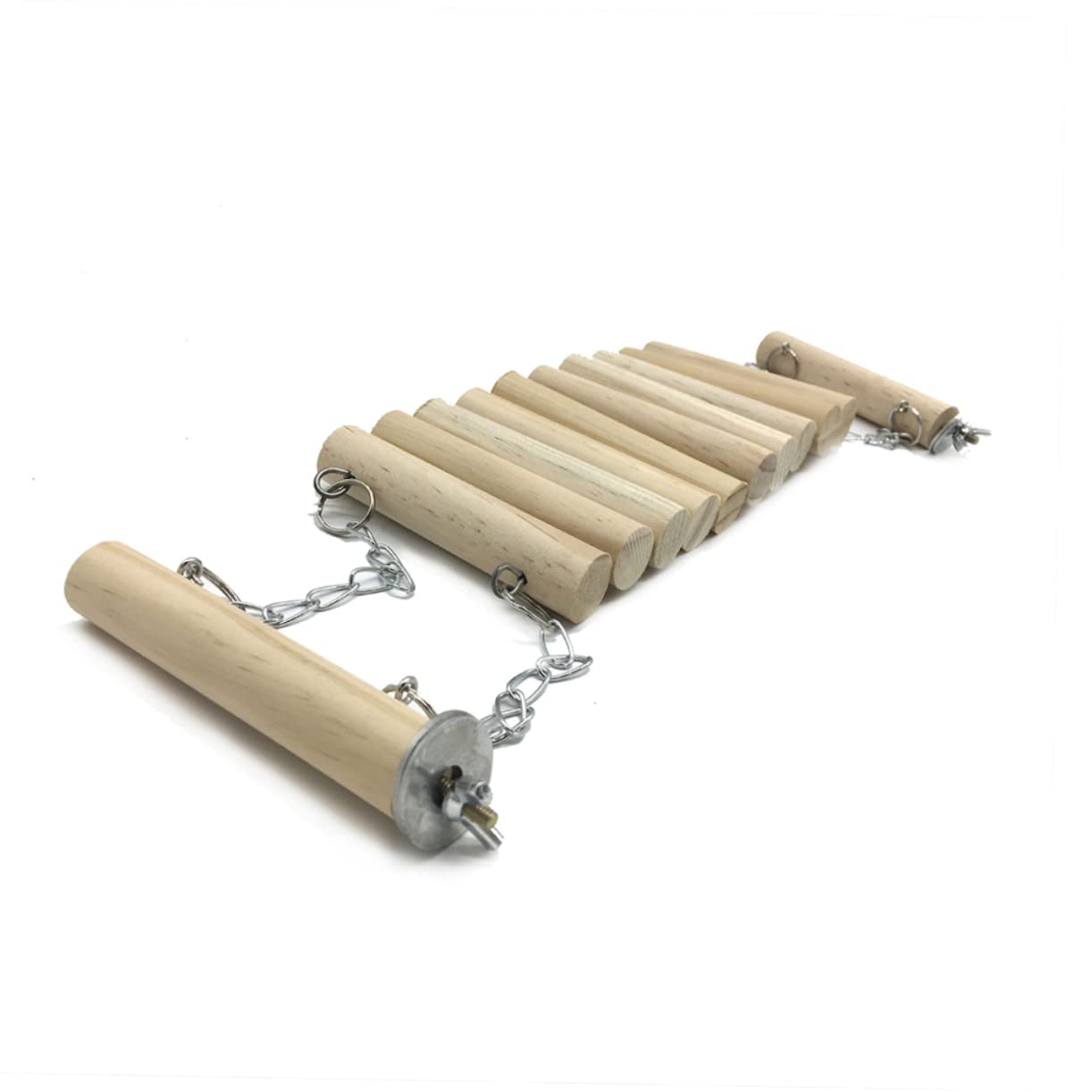 Happyyami Climbing Ladder for Parrots Bird Parakeet Toys Natural Wood Bridge Tunnel