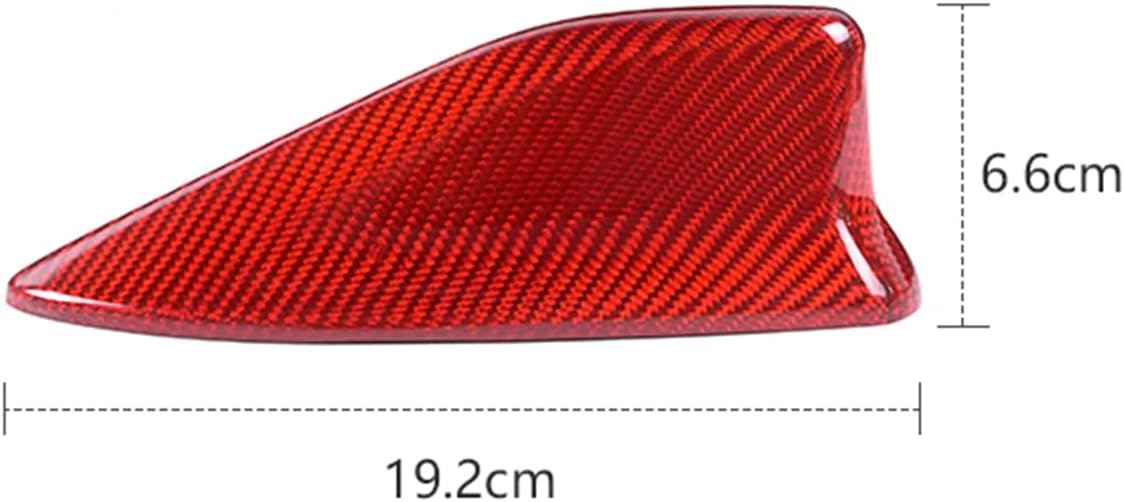 Real Carbon Fiber Car Shark Fin Antenna Cover Top Roof Aerials Trim Compatible with Toyota Camry 2022 2023 (Red)