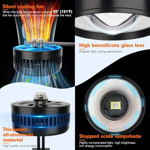 Image of AQQA Clip On Aquarium Light, Full Spectrum LED Fish Tank Stream Light | with 3 Modes (White /RGB /Full Spectrum), Timer & 6 Brightness Levels, Adjustable Clamp for Freshwater Plants Fish Tanks