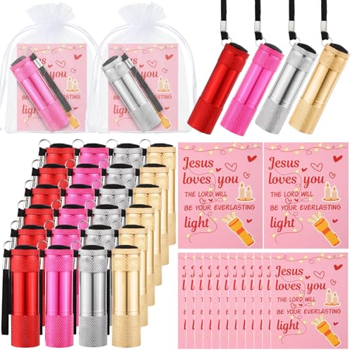 VIHOSE 24-Pack Mini Flashlights with Bible Verse Cards