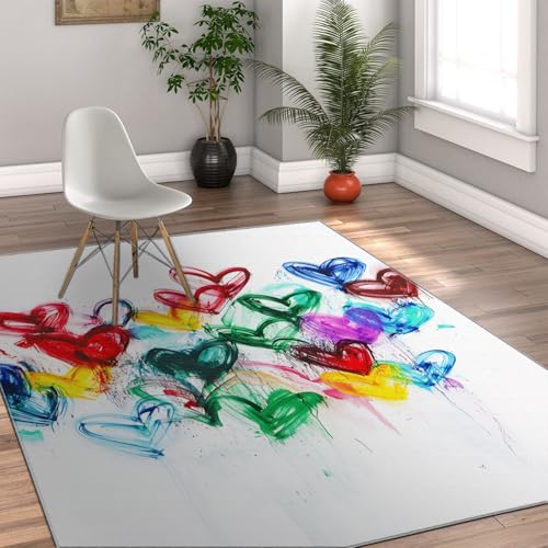 Tapis graffiti minimaliste 160x200 lavable et antidérapant à poil bas - 4