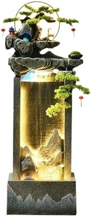 Standing Waterfall Circulating Water Feature Floor Fountain Fortune-attracting Feng Shui Ornaments Living Room Home Accessories Floor Fountain